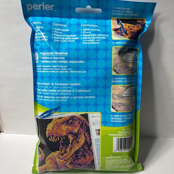 Perler Dinosaur Tyrannosaurus Rex T Rex Bead Kit Pegboard NOT Included Crafts - Picture 10 of 16